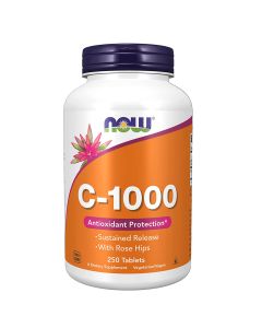Now Vitamin C 1000 mg With Rose Hips Sustained Release Tablets 250's