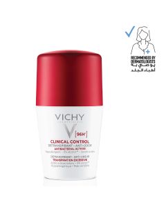 Vichy 96 Hour Clinical Control Dry Touch Anti-Odour Deodorant Roll-On For Women 50ml
