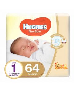 Huggies New Born Diaper Size 1, Up to 5 Kg, 64's
