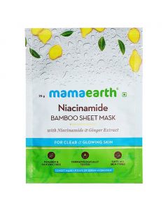 Mamaearth Niacinamide Bamboo Sheet Mask With Ginger Extract For Clear And Glowing Skin 25 g 1's