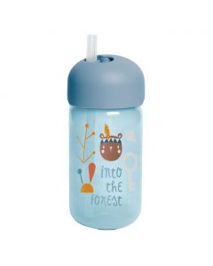 Suavinex Straw Trainer Bottle Forest Blue For Babies L3