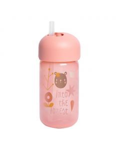 Suavinex Straw Trainer Bottle Forest Pink For Babies L3