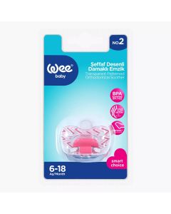 Wee Baby Transparent Patterned Orthodontical Soother For 6-18 Months Baby, Pack of 1's