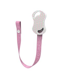 Nuvita Pacifier Holder With Snap Fastener For Baby - Pink