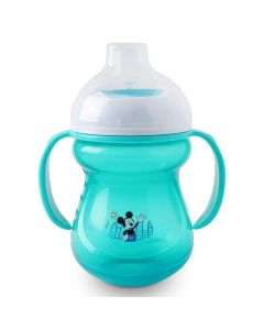 Disney Mickey Mouse 250ml Baby Spout Cup with Twin Handle For 12+ Months, Blue, Pack of 1's