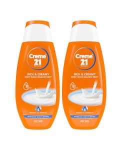 Creme 21 Intensive Moisturizing Rich & Creamy Sulfate-Free Body Wash For Dry Skin, Value Pack of 2 x 250ml