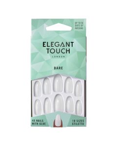 Elegant Touch Totally Bare Artificial Nails - Stiletto Shape, Pack of 48 Nails with Glue