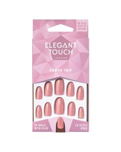 Elegant Touch Polish Power Trip Artificial Nails, Pack of 24 Nails with Glue