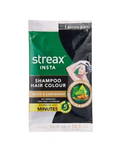 Streax No-Ammonia Insta Shampoo Hair Color - Natural Black 1