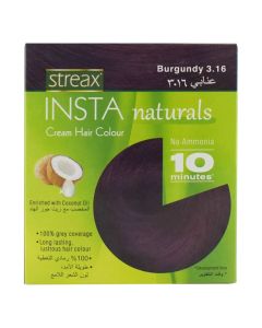 Streax No-Ammonia Insta Naturals Cream Hair Color - Burgundy 3.16
