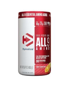 Dymatize All 9 Amino Full Spectrum BCAAs & EAAs Sports Supplement For Recovery, Fruit Fusion Rush 450g