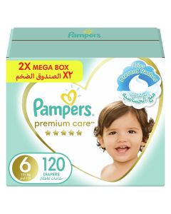 Pampers Premium Care The Softest Best Skin Protection Baby Diapers, Size 6 For 13+kg Baby, Pack of 120's